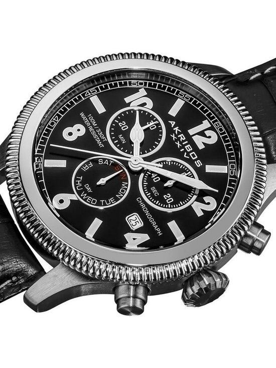 NWT Akribos XXIV Akribos Ultimate Chronograph Stainless Steel Men\'s Watch main image 3